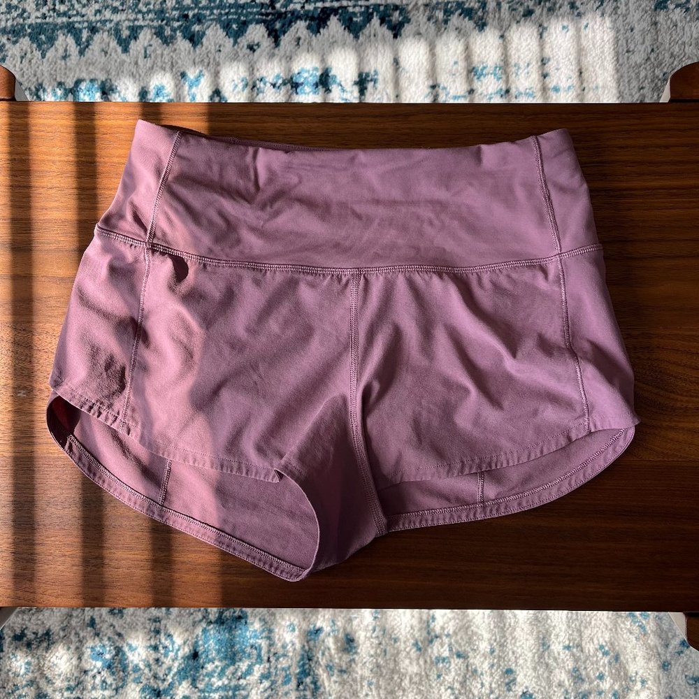Lululemon High Rise Dusty Pink Speed Up Shorts 2.5" Size 4 (NO LINER)